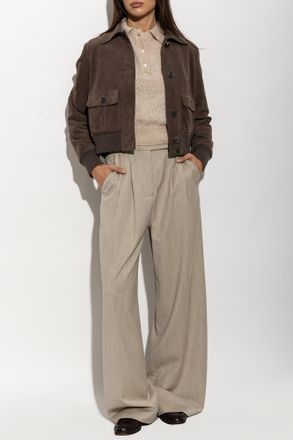 Paul & Shark Suede Jacket With Pockets, Womens, Brown