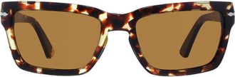Persol Brown Rectangular Mens Sunglasses PO3363S 985/33 57