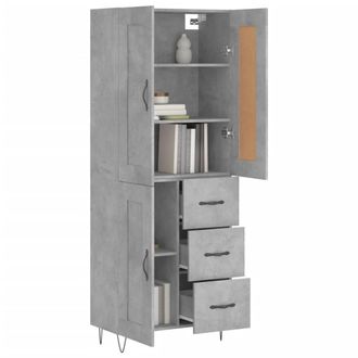 Berkfield Home Highboard Concrete Grey 69.5x34x180 cm Engineered Wood