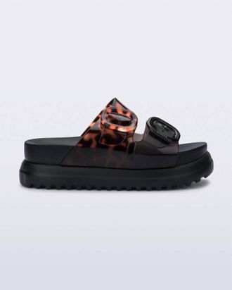 Melissa Womens Cozy Platforms In Black Tortioise Shell