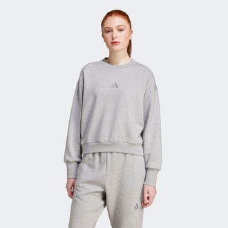 adidas Sweatshirt ADIDAS SPORTSWEAR W ALL SZN SWT, Damen, Gr. XL, grau (medium grau heather), Obermaterial: 70% Baumwolle, 30% Polyester, Rundhals, angesetzt