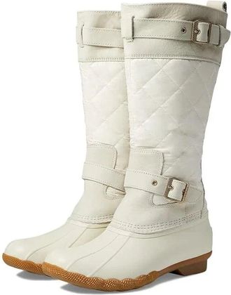 Sperry Top-Sider Womens Sperry Saltwater STS87775 Ivory Waterproof Tall Duck Boots RHS7057