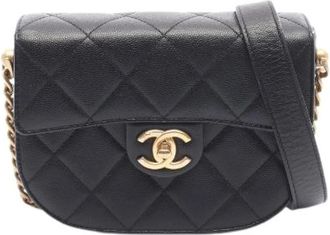 Chanel Pre-owned Matelasse Small Flap Shoulder Bag - Dames - Vintage Schoudertas - Zwart - ONE Size - Leer - Vintage
