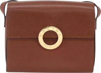 Celine Circle Logo Leather Brown Leather Bag (Pre-Owned)