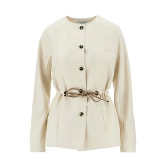 Max Mara Light Jackets, female, Beige, Size: L Giacca Carezza