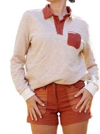 Amundsen & Scott Chukka Collared Sweater In Terra Red