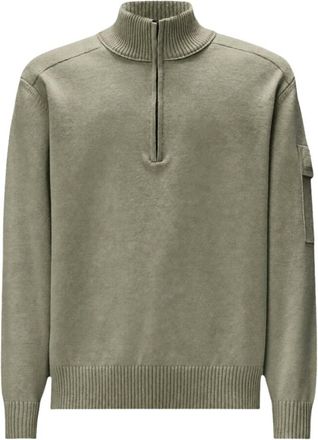 C.P. Company C.p. Company - Metropolis Series Extrafine Merino Wool Half Zip Sweater - Heren - Truien - Groen - Maat: XL Wol