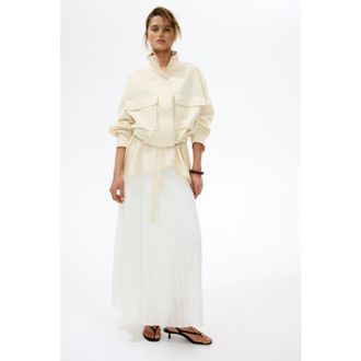H&M Pliss&eacute; Skirt in Ivory at Nordstrom, Size Xx-Large