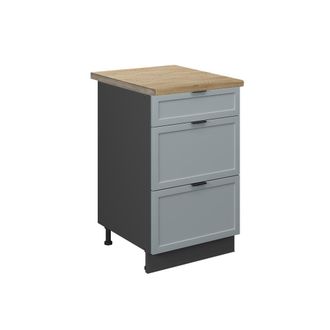 Vicco Mueble Bajo De Cocina Fame-line, Azul Claro-gris, 50 Cm, Et Roble