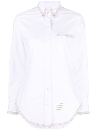 Thom Browne Blouse met RWB afwerking - Wit