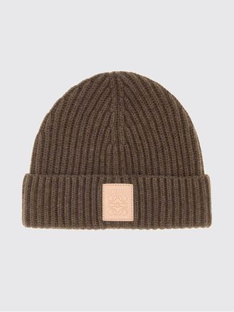 Loewe Ribbed Pure Cashmere Beanie with Cuff and Logo Patch