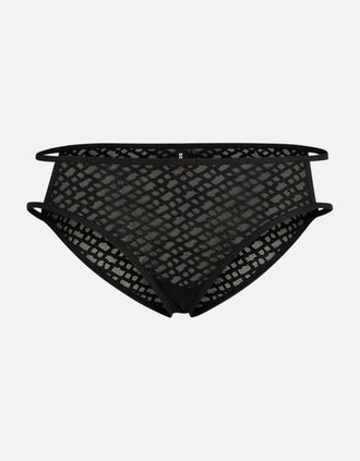 HUGO BOSS Womens B-Luxe Lace Brief, Black w/ gold metal logo - Size: 12