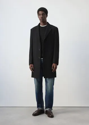 Mango Cappotto lungo lana nero - Uomo - XXL - MANGO MAN