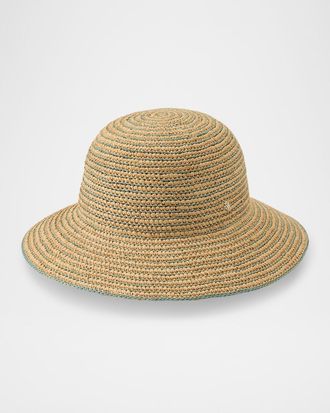 Helen Kaminski Evadine Striped Raffia Crochet Hat