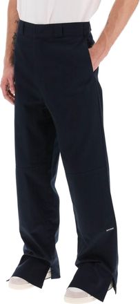 Palm Angels Mens Cotton Trousers - Dark Blue - Size EU 46 (Mens)