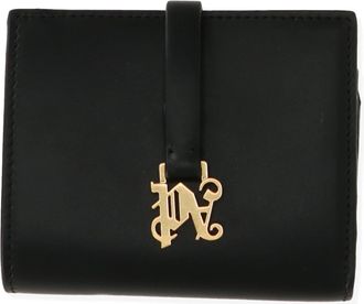 Palm Angels Womens Black/Gold Wallet