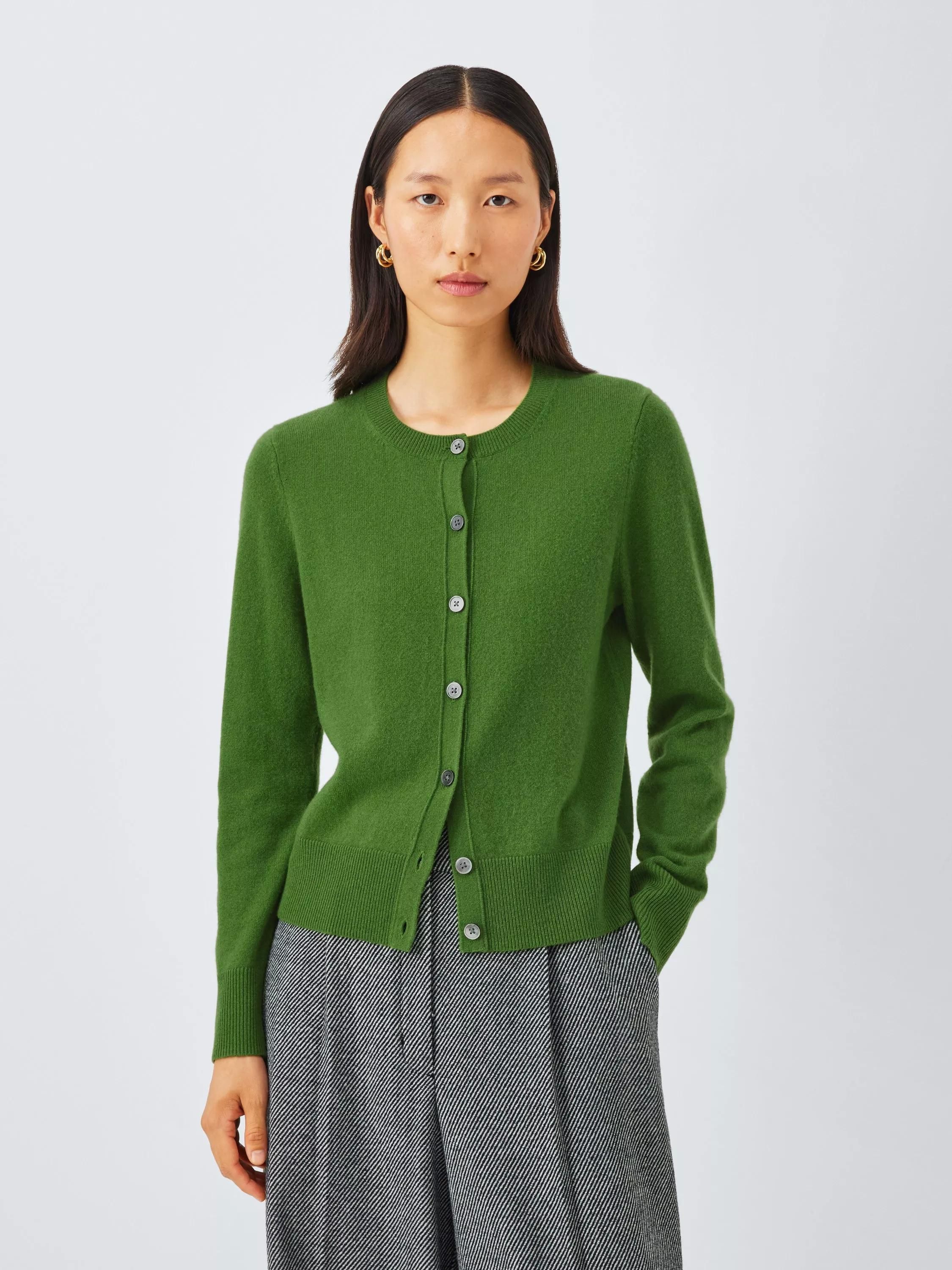 Cardigan Marks And Spencer Femme Vert Taille 14 - Col V, Manches Courtes, Coton