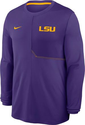 Nike LSU Sideline Coach Nike Mens Dri-FIT College Long-Sleeve Top in Purple | 03B108DCLSN-GQK