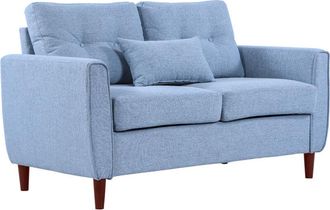 HOMCOM Homcom - Modern Chic Loveseat with Armrest Spring Padding for Home Office Blue