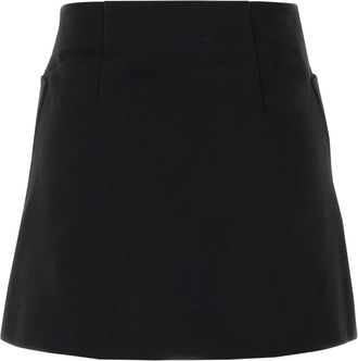 Prada Womens Skirt Black Virgin Wool