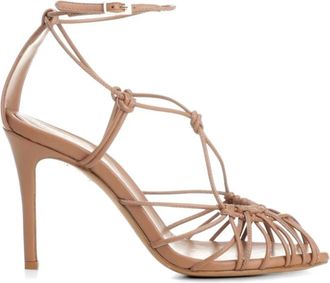 Forte_Forte Leren Hak Sandalen - Dames - Sandalen met hakken - Bruin - 41 EU - Leer - Schoenen
