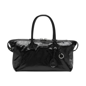 Miu Miu Bolso de mano de piel brillante - Bags - Mujer - Negro - ONE SIZE