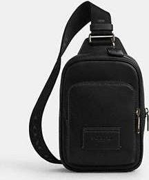 Coach Mens Racer Sling Pack in Black | Leather
