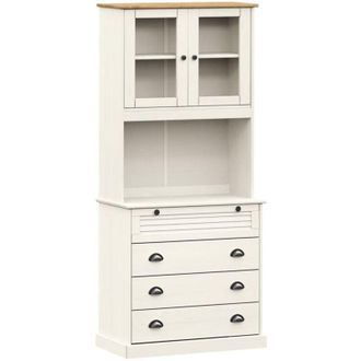 vidaXL Highboard vigo White 80x40x176 cm Solid Wood Pine Vidaxl