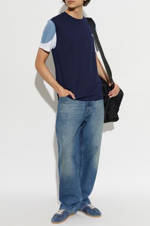 Lacoste T-shirt With Logo Patch, Mens, Navy Blue