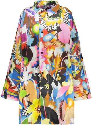 Missoni Bloemenprint Trenchcoat - Dames - Shirt Kleedjes - Veelkleurig - XS - Katoen - Kleedjes