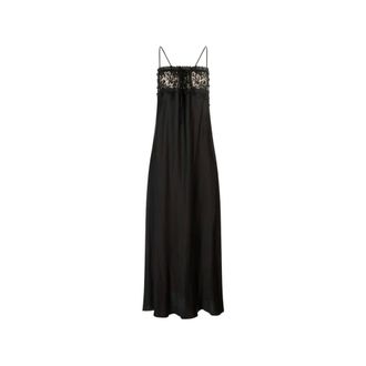 Chlo&eacute; Satin Silk Long Dress - female - Chlo&eacute; - Nightgowns - Black - XS - Nightwear & Lounge