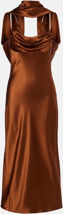 Rebecca Vallance Phoenix draped silk satin cocktail dress