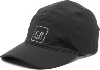 C.P. Company Cappello da baseball con placca logo - Nero