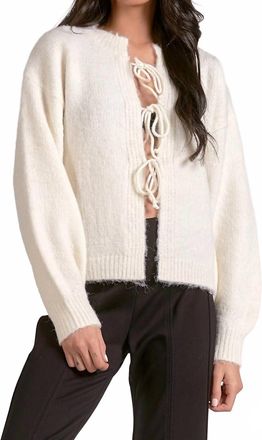 Elan Front Sweater Cardigan In Stone