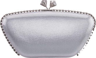 Nina Goddess Frame Clutch in Silver at Nordstrom