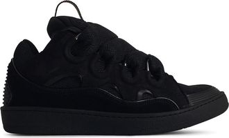 Lanvin Curb Black Leather Blend Sneakers