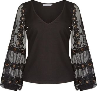 Anne Fontaine Munira Top in Black at Nordstrom, Size 36