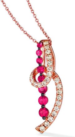 Le Vian 14K Rose Gold 1.20 Ct. Tw. Diamond & Ruby Pendant