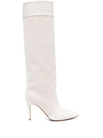 PARIS TEXAS 85mm croc-embossed panels boots - Neutrals