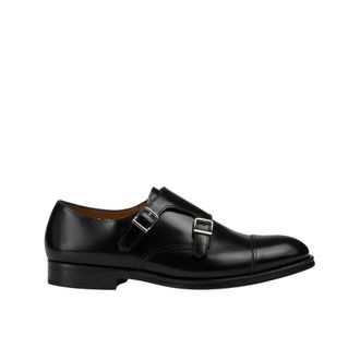 Doucal's Mens leather double-buckle shoe | black - Doucals