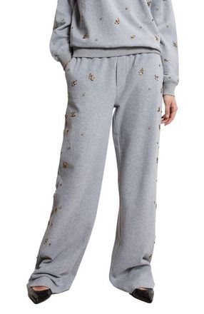 ottod'Ame Cotton Jogger Trousers With Strass And Drawstring in Grey at Nordstrom, Size X-Small It