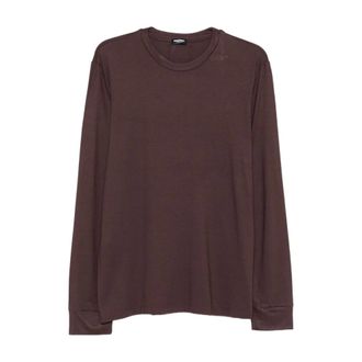 Dsquared2 Long Sleeve Tops, male, Brown, Size: S Long Sleeve Crewneck T-Shirt