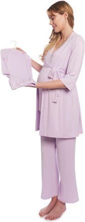 Everly Grey Analise During & After 5-Piece Maternity/Nursing Sleep Set for Mom & Baby in Lavender at Nordstrom, Size X-Small