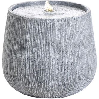 Beliani Beliani - Fuente De Agua Led Para Jard&iacute;n Exterior Cascada Enchufe Resina Gris Cascata