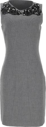 Diane Von F&uuml;rstenberg Diane Von Furstenberg Mackenzie Embellished Dress in Grey Polyester
