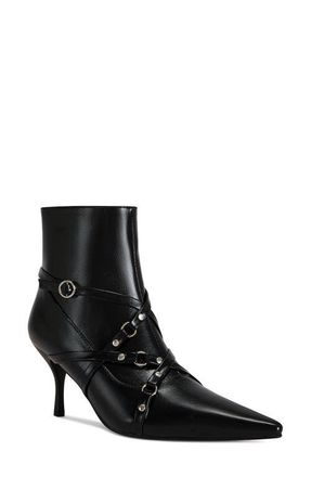 Azalea Wang Purnima Water Resistant Pointed Toe Bootie in Black at Nordstrom, Size 8.5