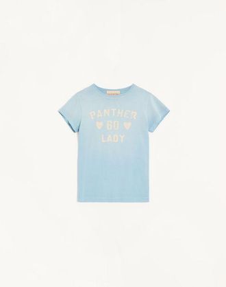 Valentino T-Shirt In Cotone Stampato Donna AZZURRO XL