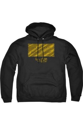 Gildan Willy Wonka And The Chocolate Factory Golden Ticket Adult Pull Over Hoodie / Hooded Sweatshirt