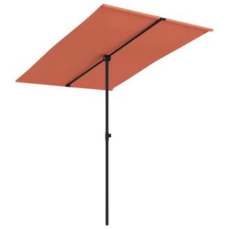 vidaXL Sombrilla De Jard&iacute;n Con Palo De Aluminio Terracota 2x1,5 M Vidaxl