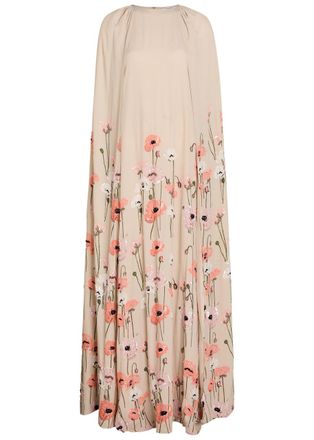 Bernadette Bernadette Minnie Cape-effect Crepe Maxi Dress - Beige - 38 (UK10 / S)